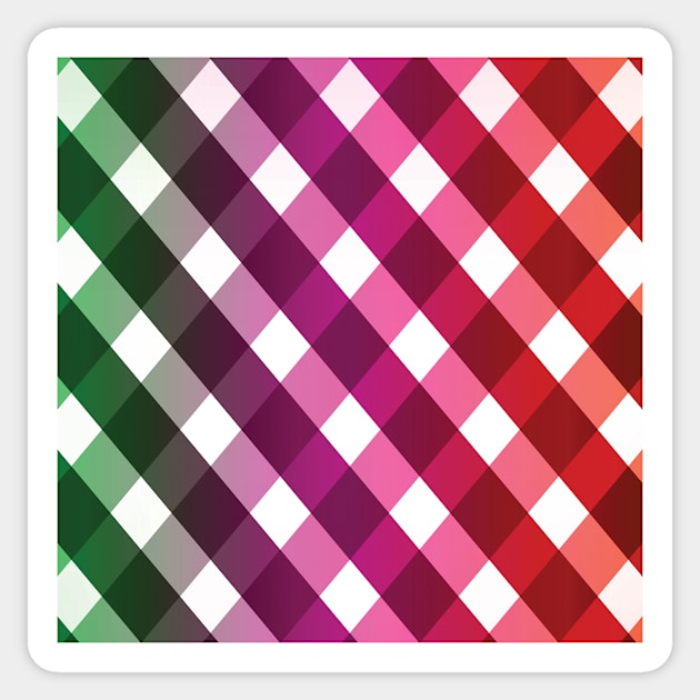 RAINBOW PLAID Abstract Art Sticker by BruceALMIGHTY Baker